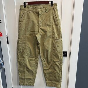 American Eagle Barrel Leg Olive Cargo Pants